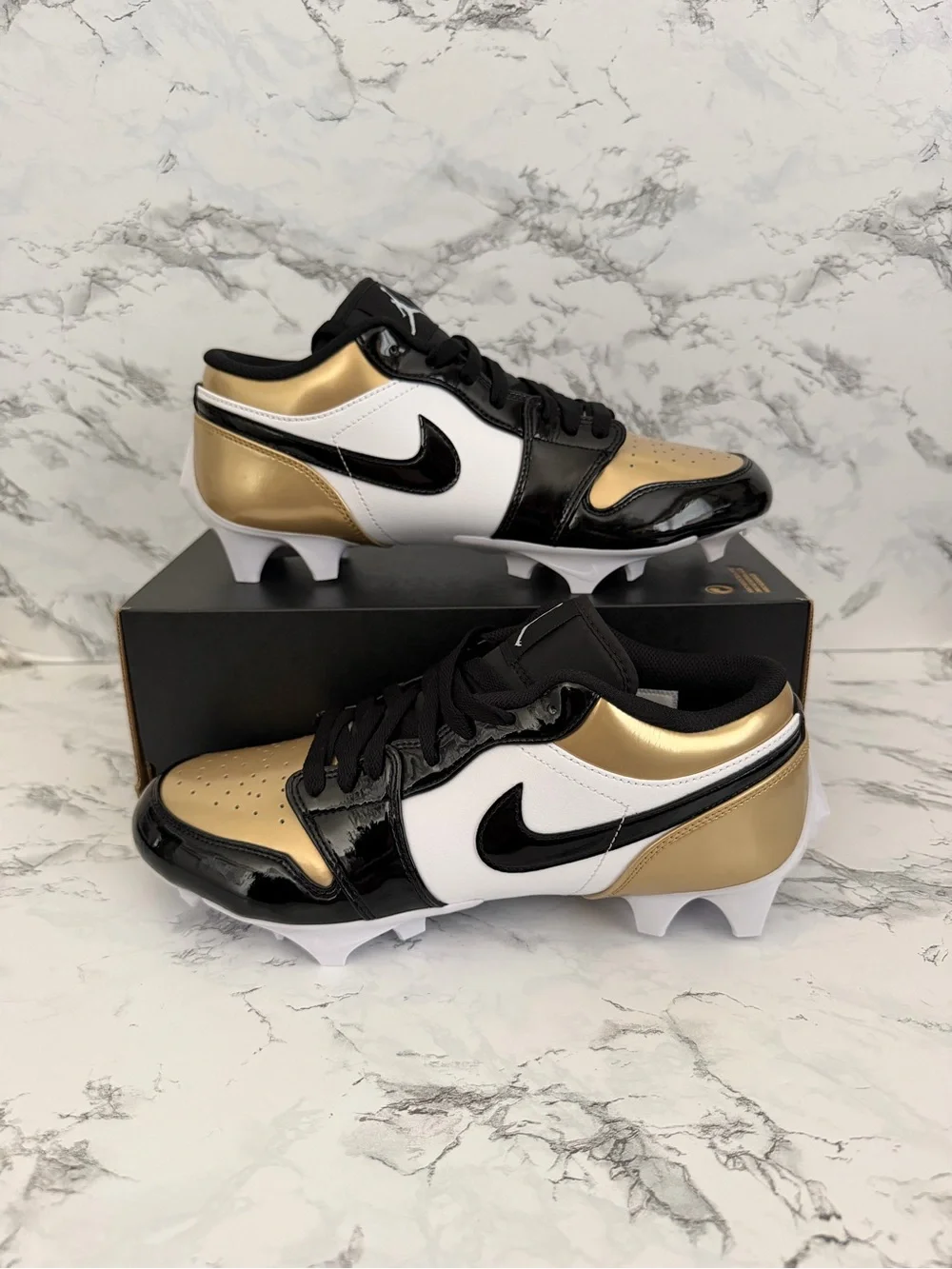 Nike Air Jordan 1 Low TD Gold Toe Football Cleats FJ6245 Men’s Size 9.5